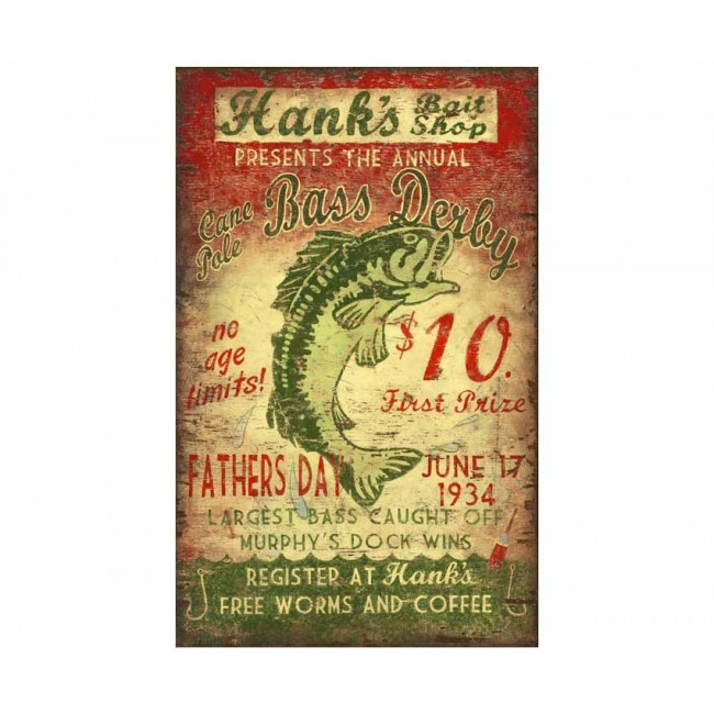 Vintage Hank's Bait Sign